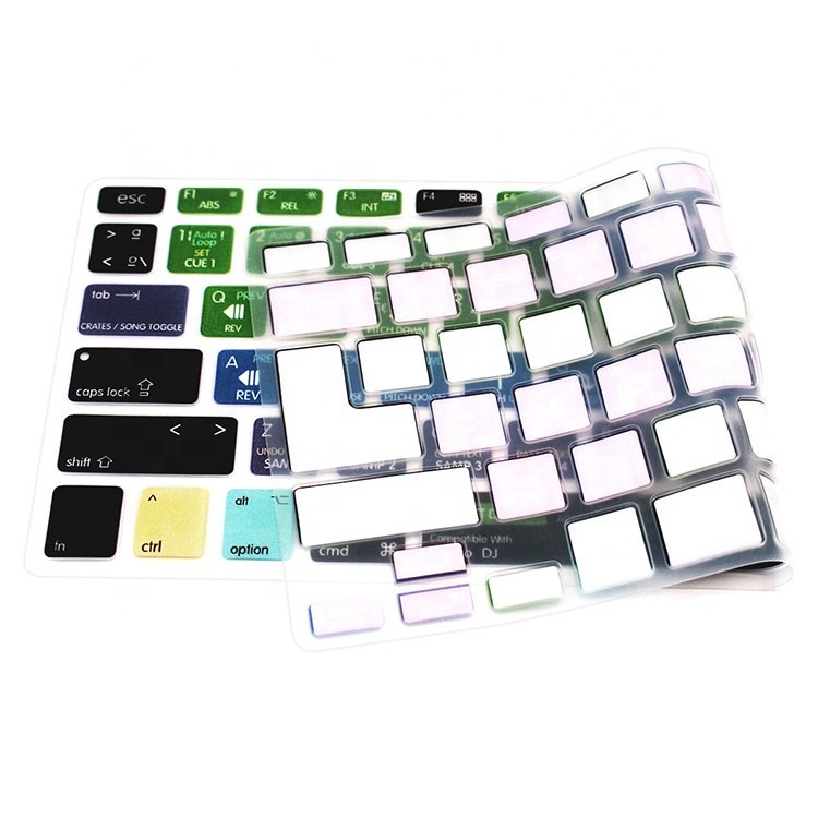 Unique Gift Ideas Durable Serato DJ shortcuts keyboard skin ODM Functional Silicone Keypad Covers For Mac computer and laptop