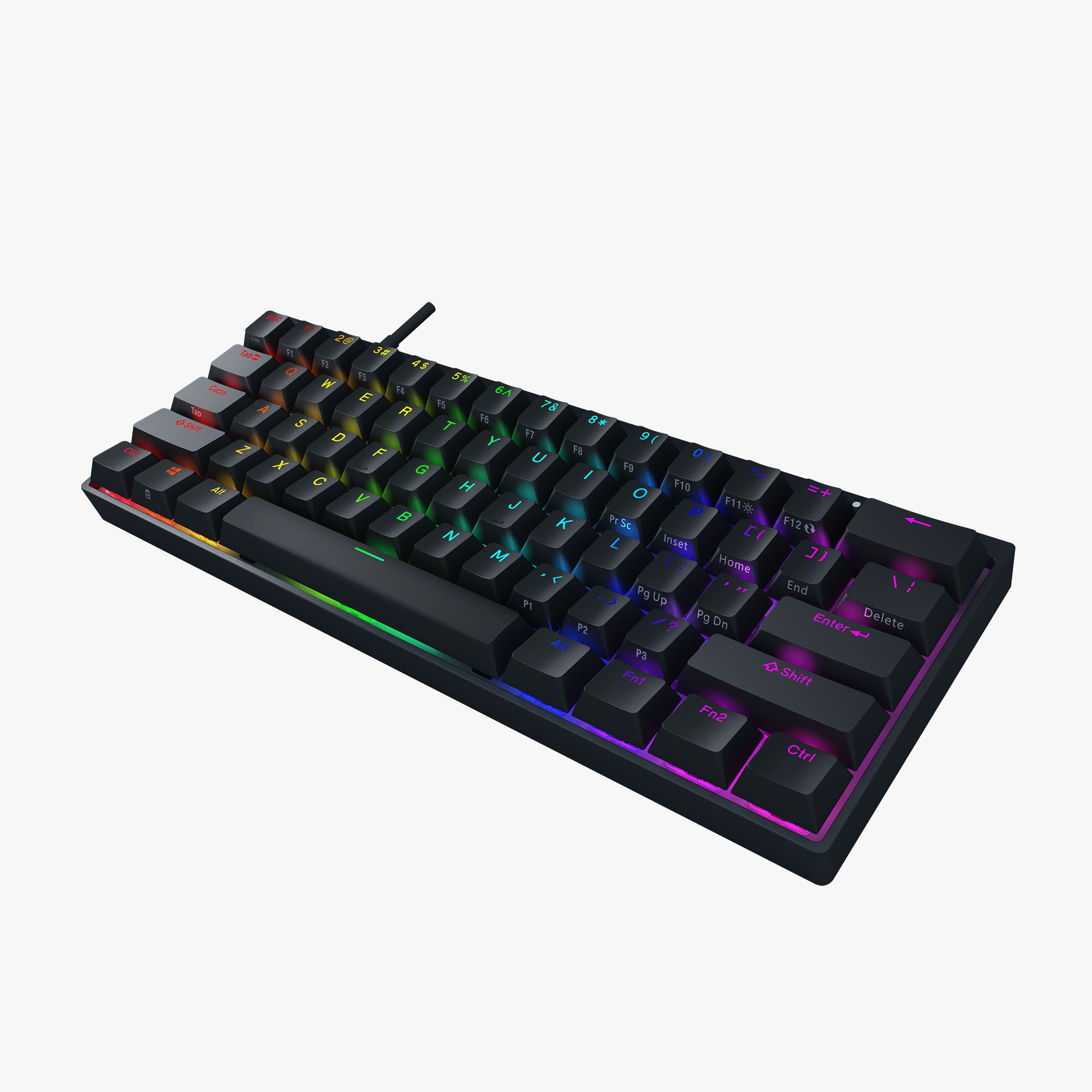 wholesale price mechanical keyboard switch Durgod Venus 61keys 60% layout pbt double-shot keycaps aluminum material