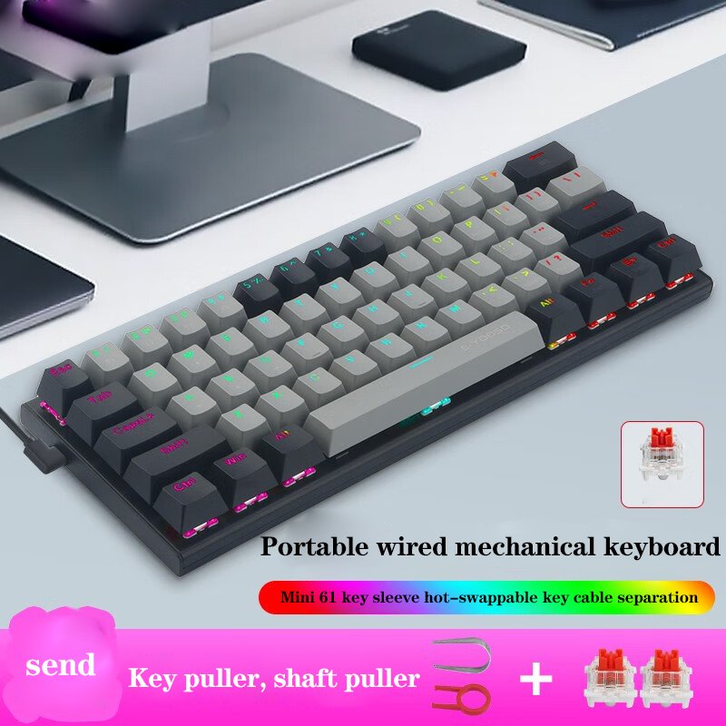 profession wired 60% game computer desktop oem rgb mini custom teclado laptop laptop keycaps gaming wireless mechanical keyboard