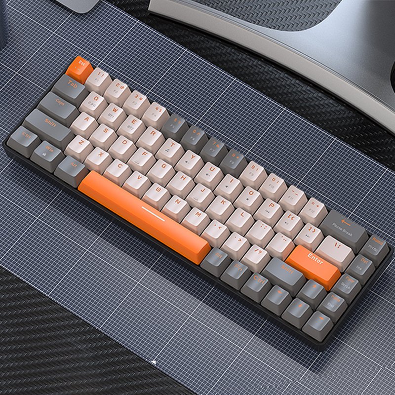 Wholesale customization 68 Keys Bluetooth Wireless RGB Backlit Custom Mechanical Gaming Keyboard Mechanical Ergonomic Keyboard