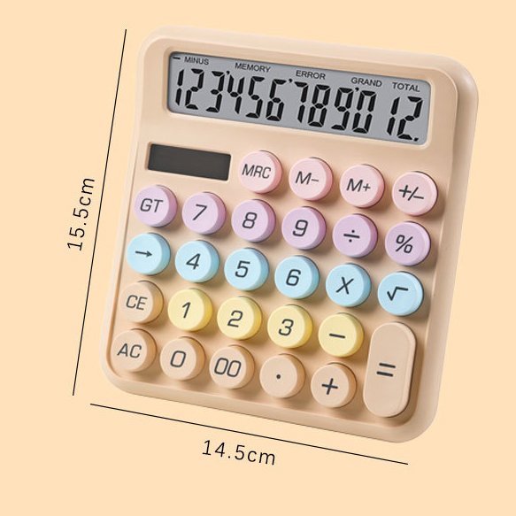 Large Buttons LCD Display Colorful Mechanical Keyboard Calculator Wholesale Customization 12 Digit Battery Plastic Color Box