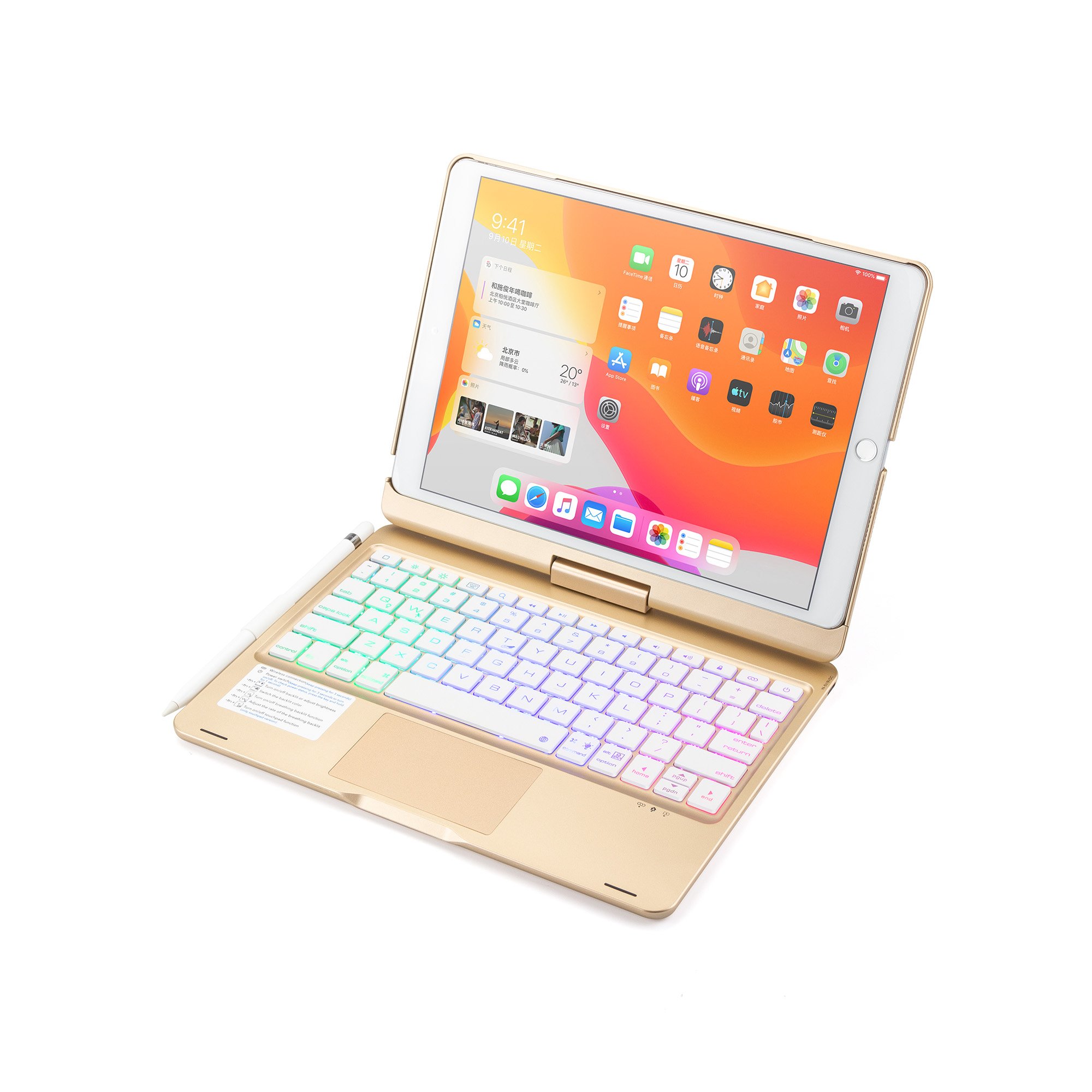 Smart Tablet Keyboard Case 100% Aluminum Magnetic Magic Keyboard Case for 2022/2021/2020/2018 iPadPro 12.9 ipad Case Keyboard