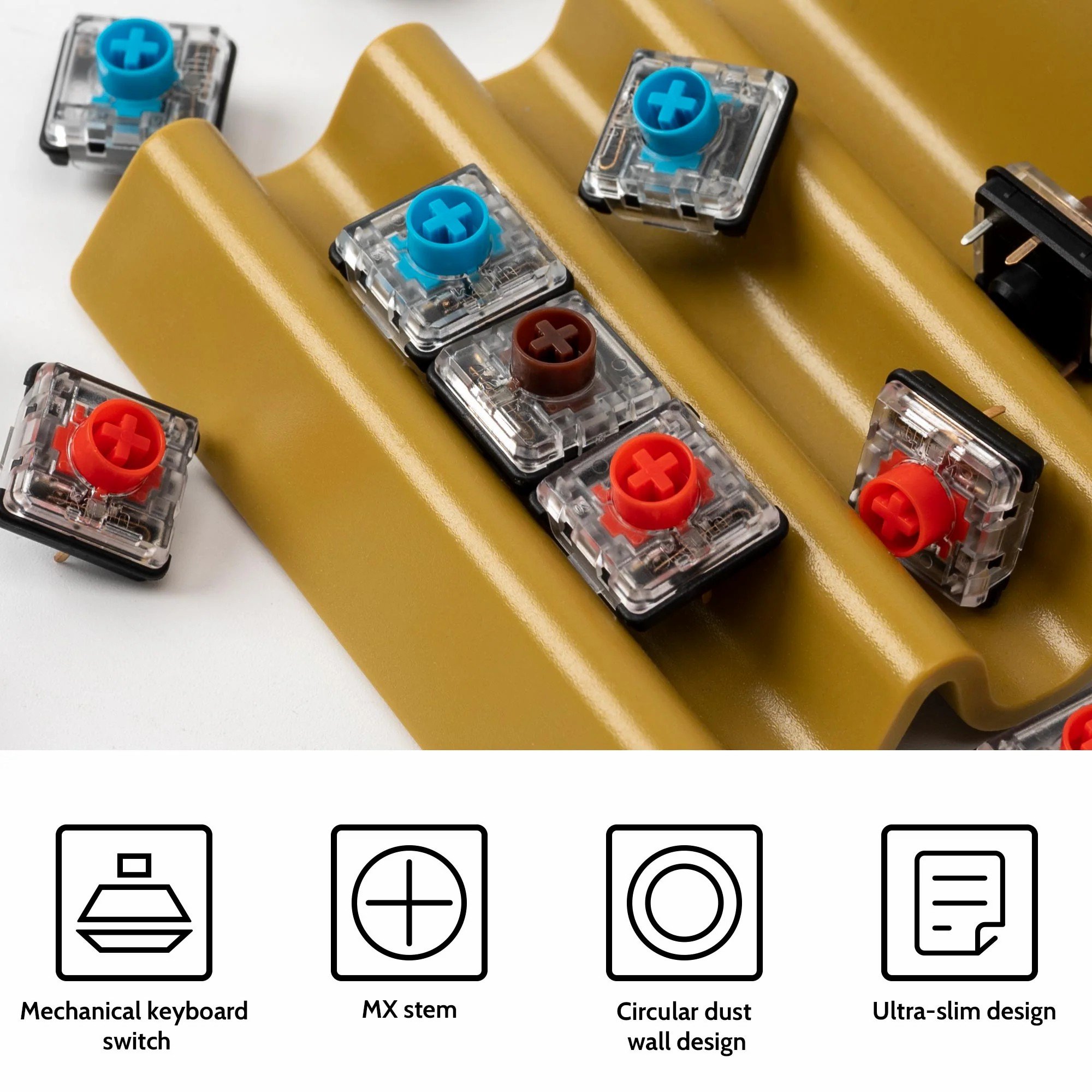 Kailh 1353 Low Profile Keystem DIY MX Switch Tactile Click Liner 5PIN Choc Switch V2 Keyboard Switch