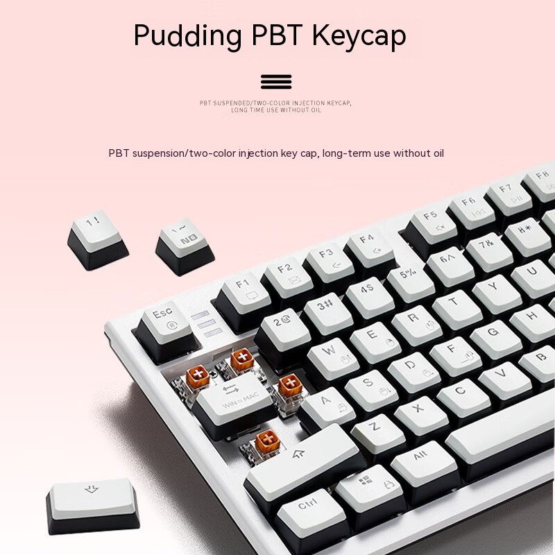 82 key keyboard multimedia game officergb backlit PBT gaming wired/wireless usb 2.4g mechanical keyboard