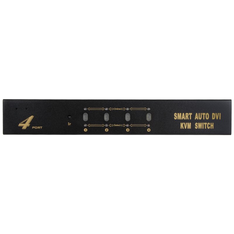 VCOM 4 Ports DVI-I KVM Switch 4K 30Hz IR Remote Control Keyboard Mouse Video Audio USB DVI Monitor Box