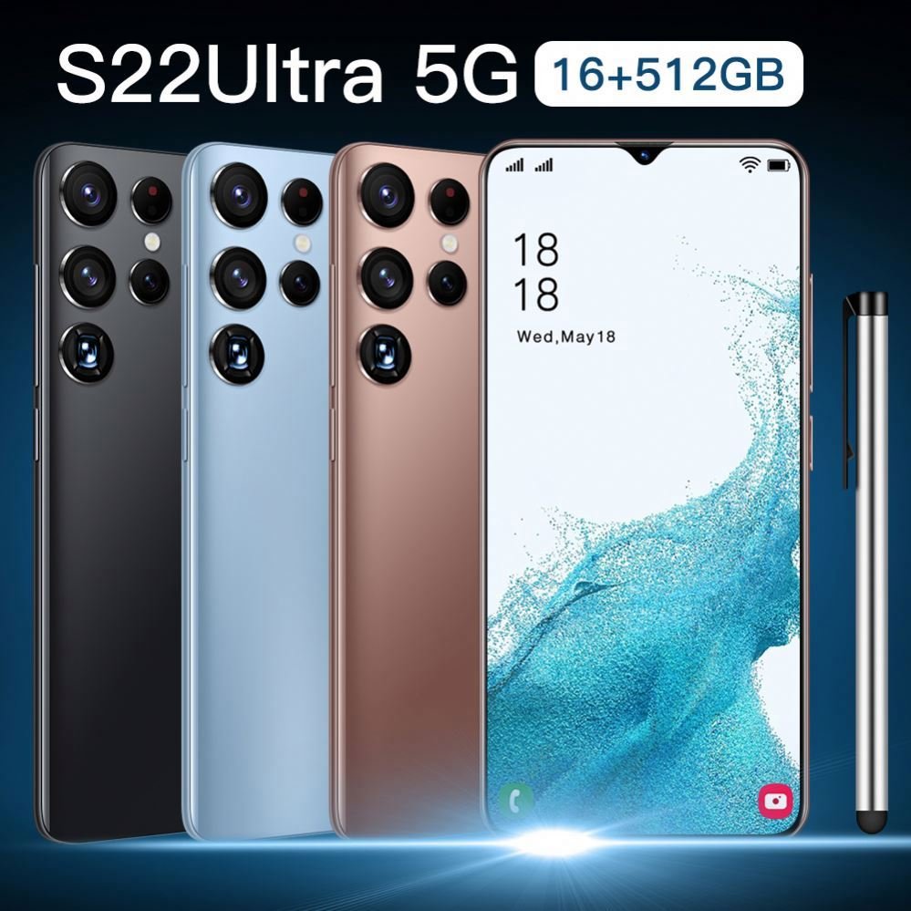 HOT SELLING S22+ Ultra 8GB+256GB 16MP+32MP Android 10.0 phone 5G LTE original 6.7 inch MTK6889 smart phone excellent quality