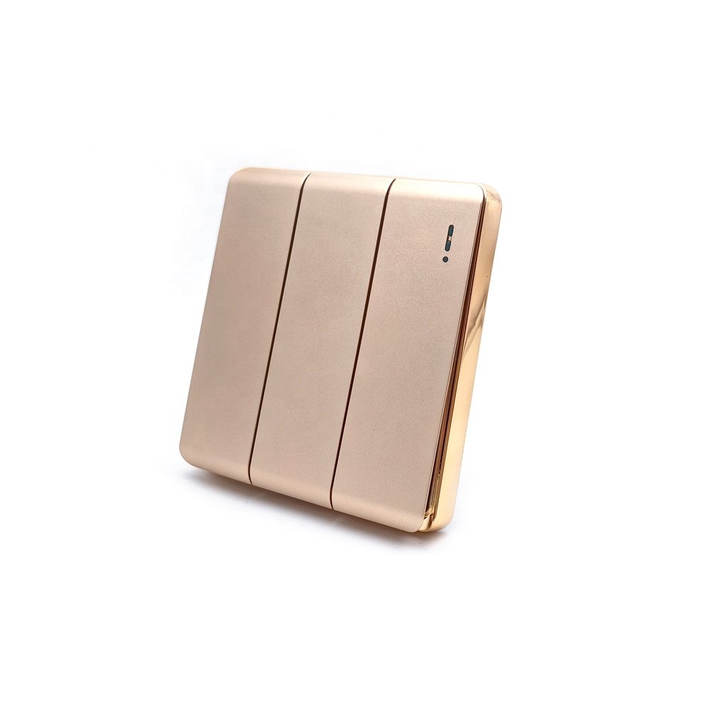 Wholesale 3 Gang Wall Light Switch Modern Luxury Wall Switch With led light British Wall Switch