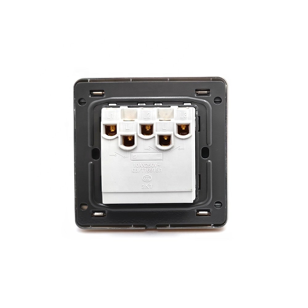 Wholesale 3 Gang Wall Light Switch Modern Luxury Wall Switch With led light British Wall Switch