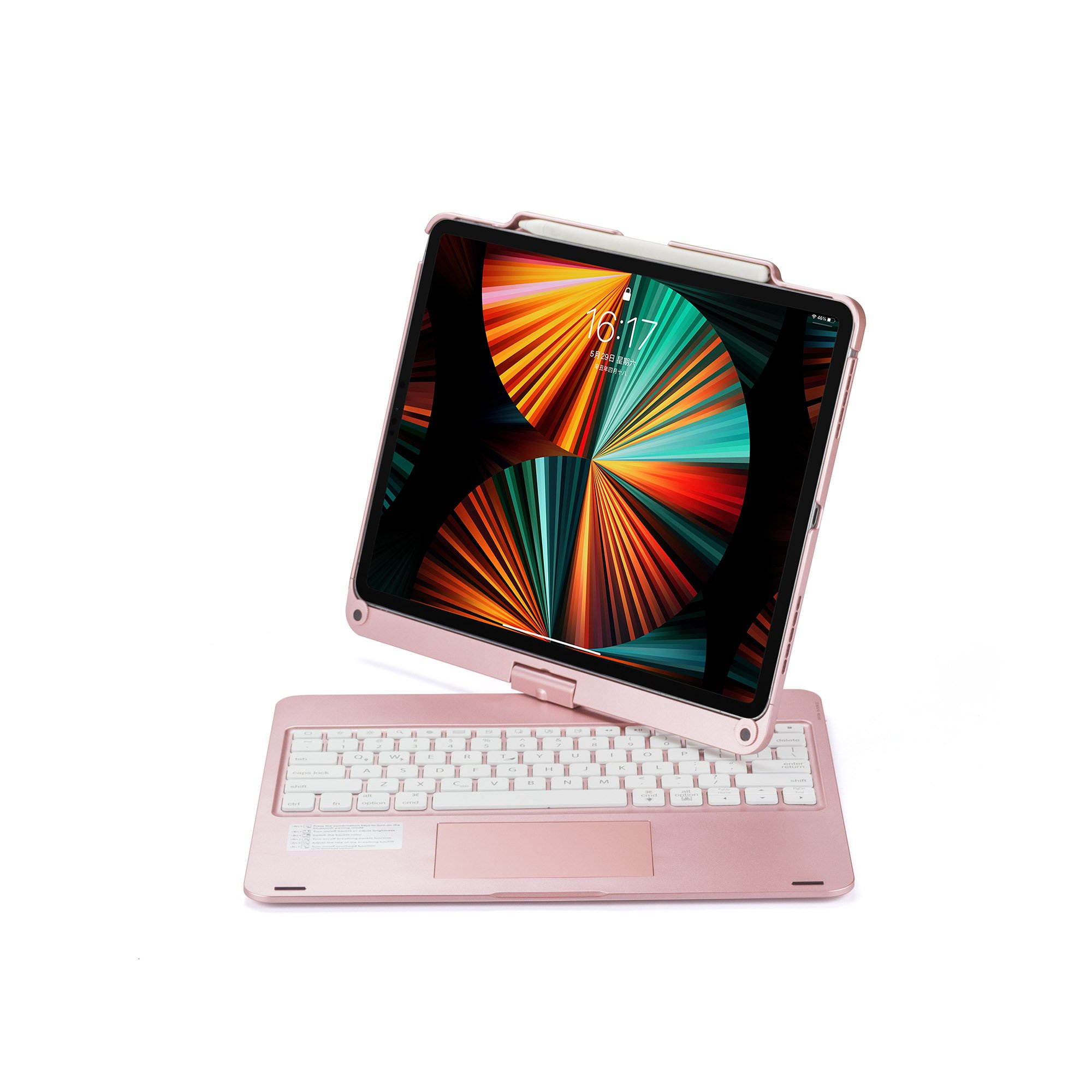 Backlight Keyboard Case with Multi-touch Trackpad and 360 Swivel Screen for iPad Pro 12.9" 3-6 GEN Type C Trackpad Keyboard