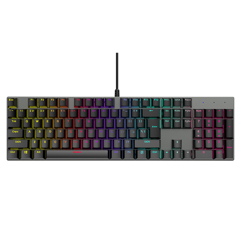 Keywin Computer Wired Keyboard Blue Switch LED Backlit 104 Keys English layout Mechanical Gaming Keyboard