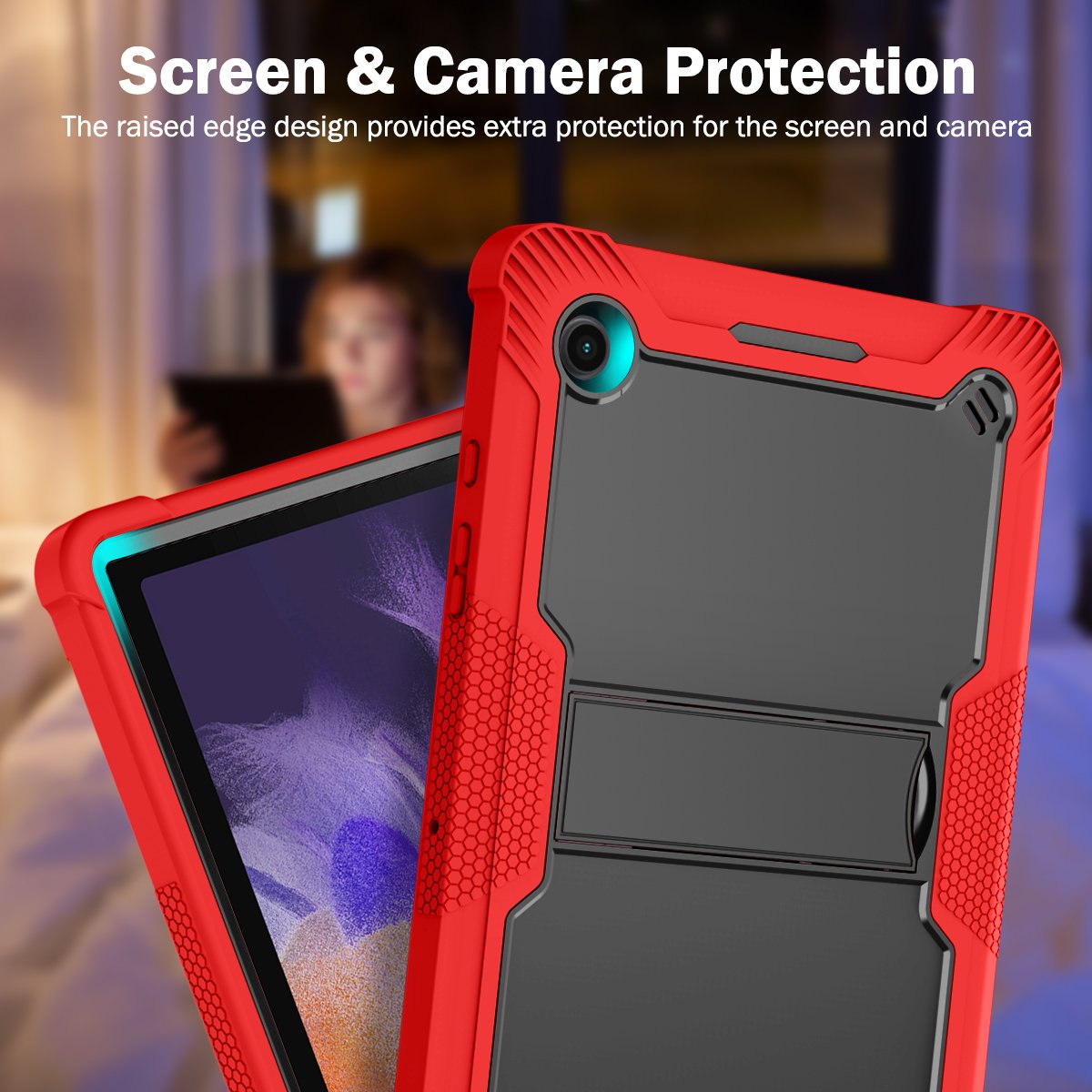 Hot On The Market For Samsung Tab A8 Case Silicone Back Cover Rugged Heavy Duty Kickstand Kids Tablet Case