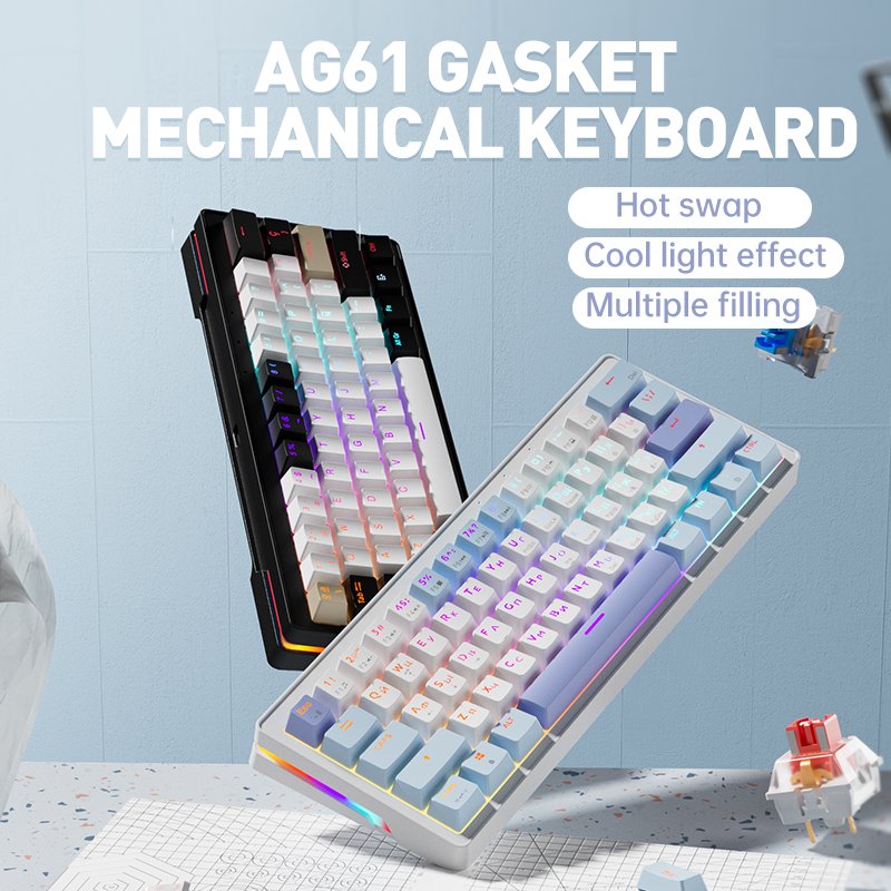 Wired 61 key tkl mechanical keyboard gaming mechanical spanish russian language unbranded gaming keyboard 100% gaming keyboard
