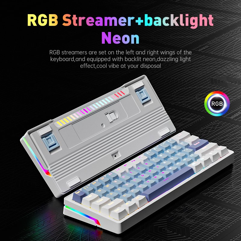 Wired 61 key tkl mechanical keyboard gaming mechanical spanish russian language unbranded gaming keyboard 100% gaming keyboard