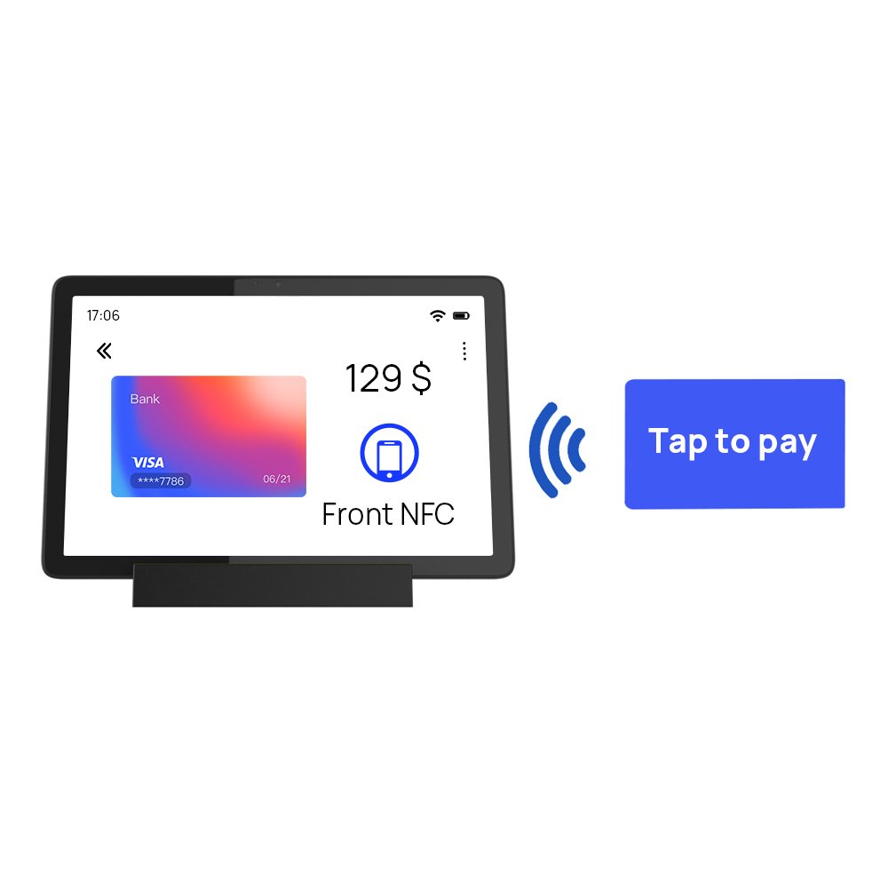 Shop POS NFC Tap to Pay Security Payment 10 Inch No Battery Smart Touch Screen With Charging Docking Station