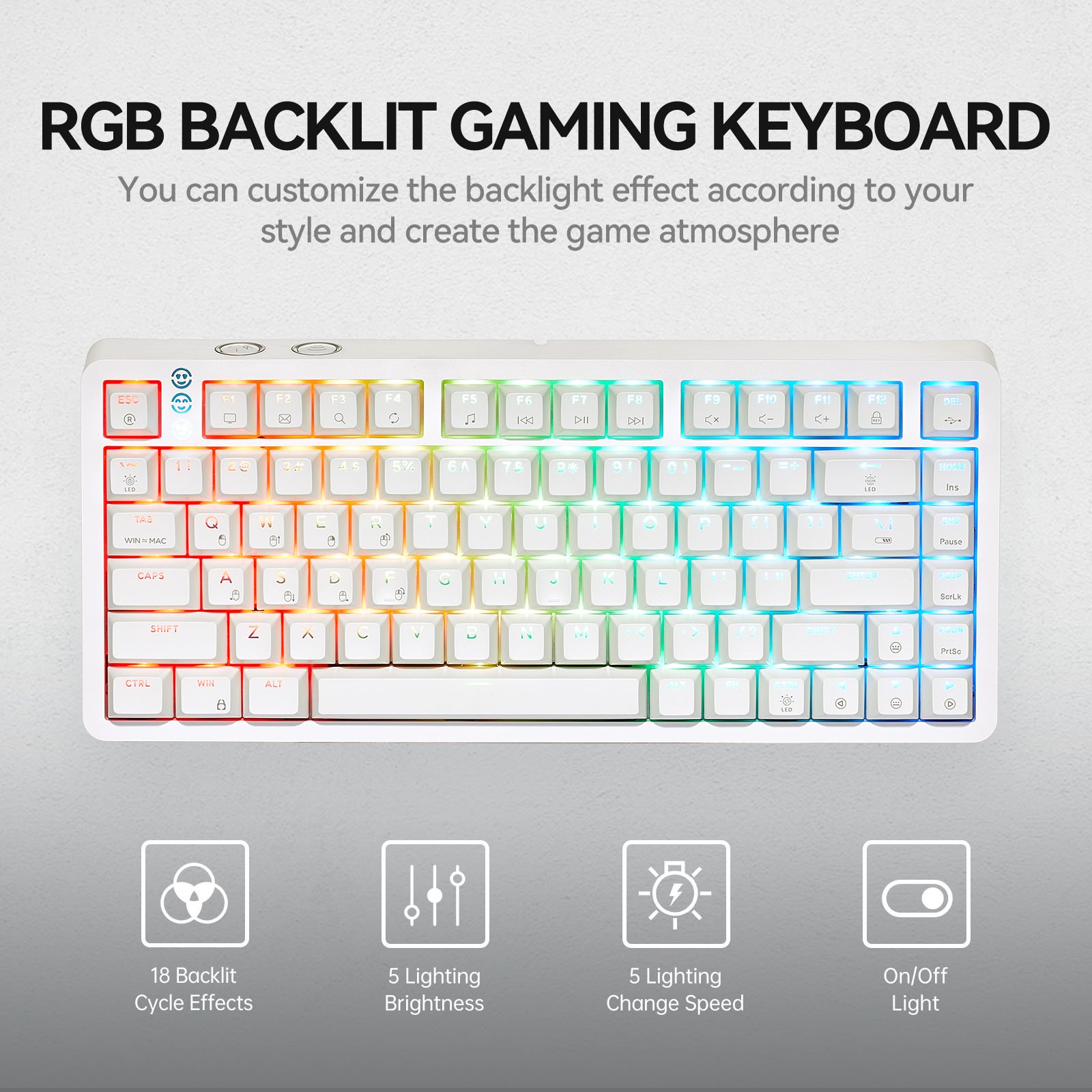 custom light 82keys hot swap RGB pcb gaming keyboard bluetooth mini backlit wireless keyboard for android phone with wire