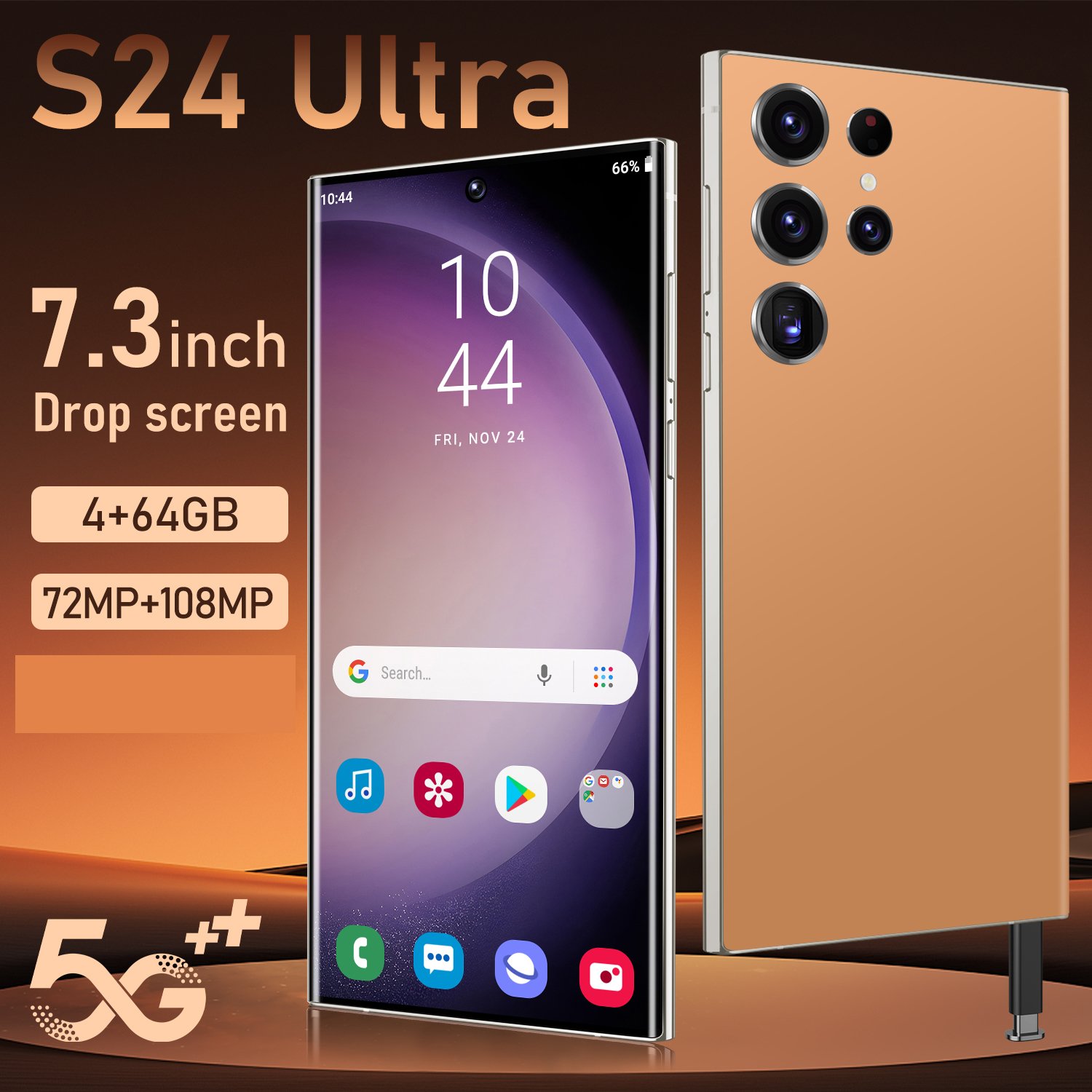 S24Ultra smartphone, 7.3-inch HD screen phone, Android 13 4+64 6+128GB memory card smartphone, dual SIM dual to 5G/4G/GPS