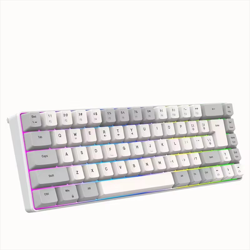 60% Mini RGB Green Switch Wired BT Gaming Mechanical Keyboard 68 Key Hot Swappable Anti-Ghosting Compatible with PC and Laptop