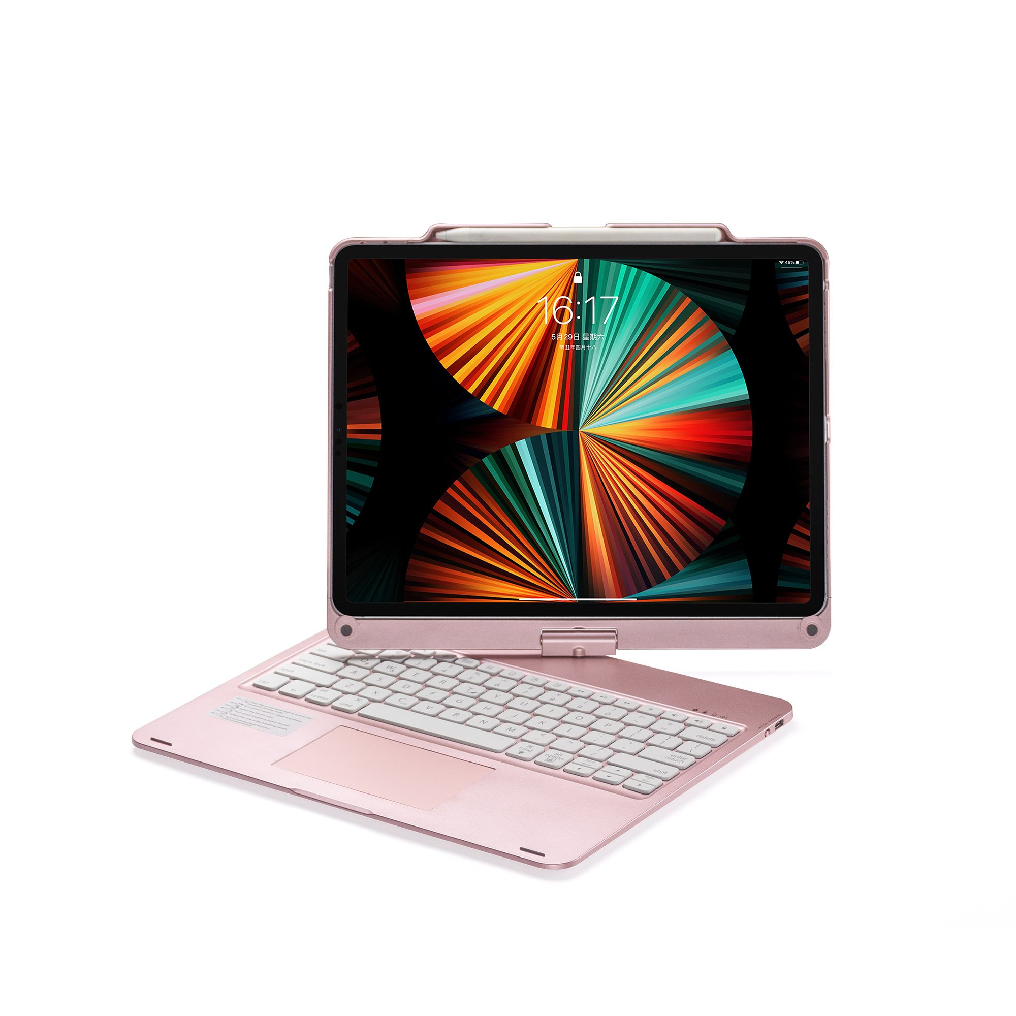 Newest Suitable Tablet Keyboard Case for ipadpro 12.9inch Multi-touch Trackpad Keyboard Cover With Arabic Japenese Travel Office