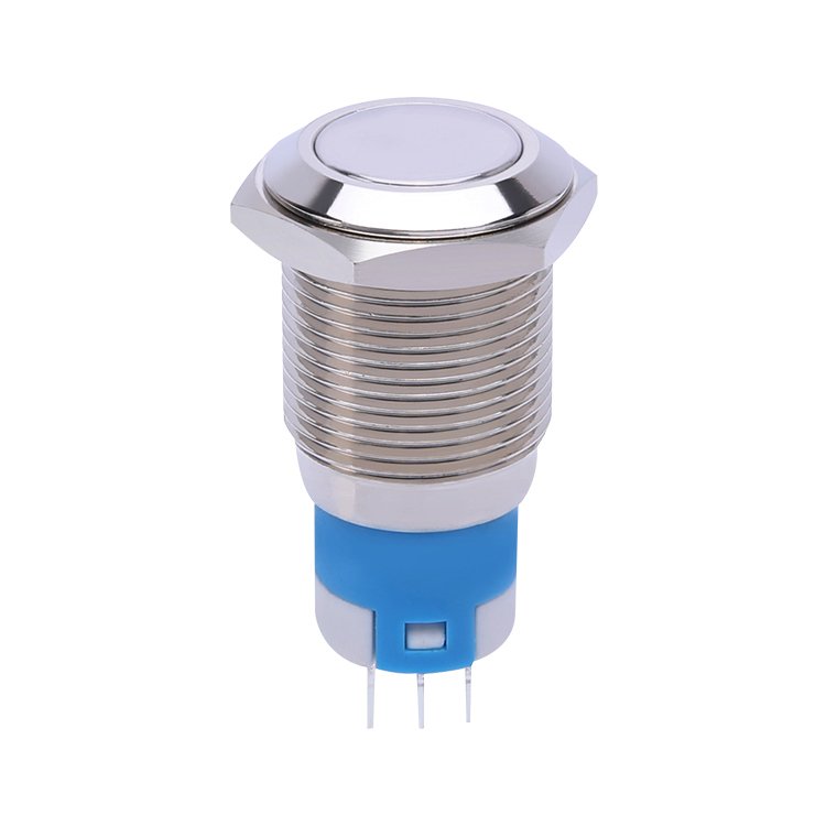 1NO1NC 3 Pin 16mm Single Pole Metal Push Button switch