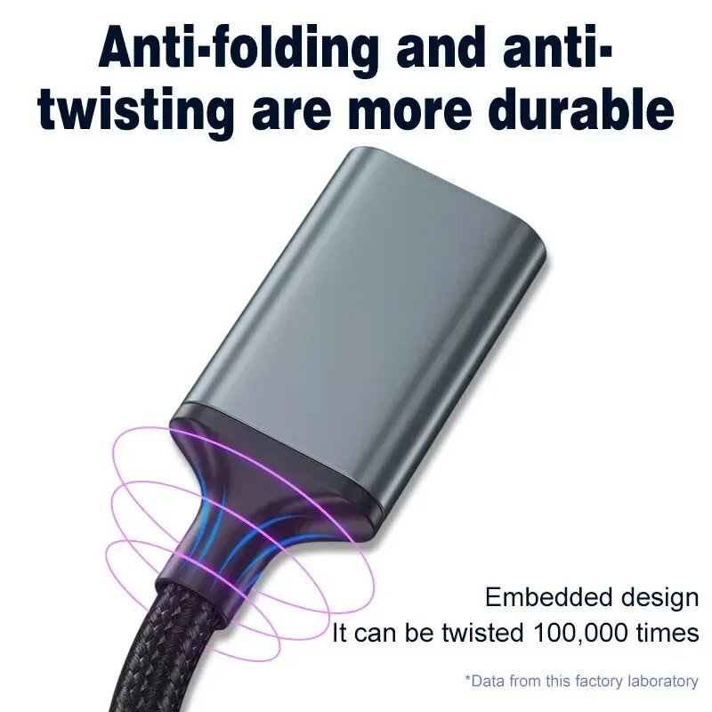 Usb Extension Cable Stable Transmission Anti Break And Anti Tangle Nylon Cover Extended Usage Time Metal Pressure Resistant