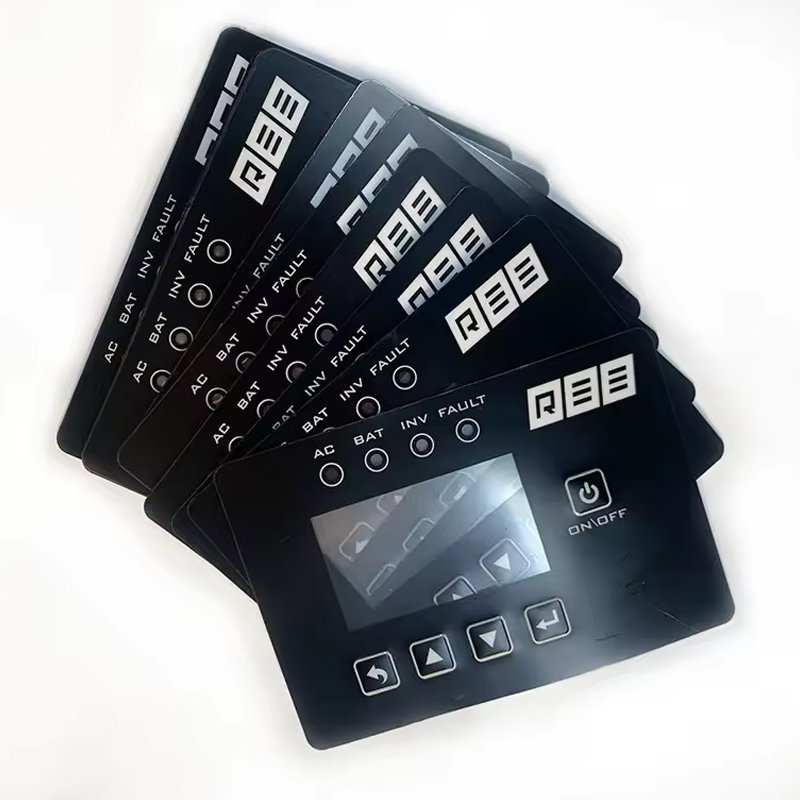 Custom Printed Design Plastic Polyester Material Electronic Nameplate Sticker Adhesive Acrylic Label Panel Sticker