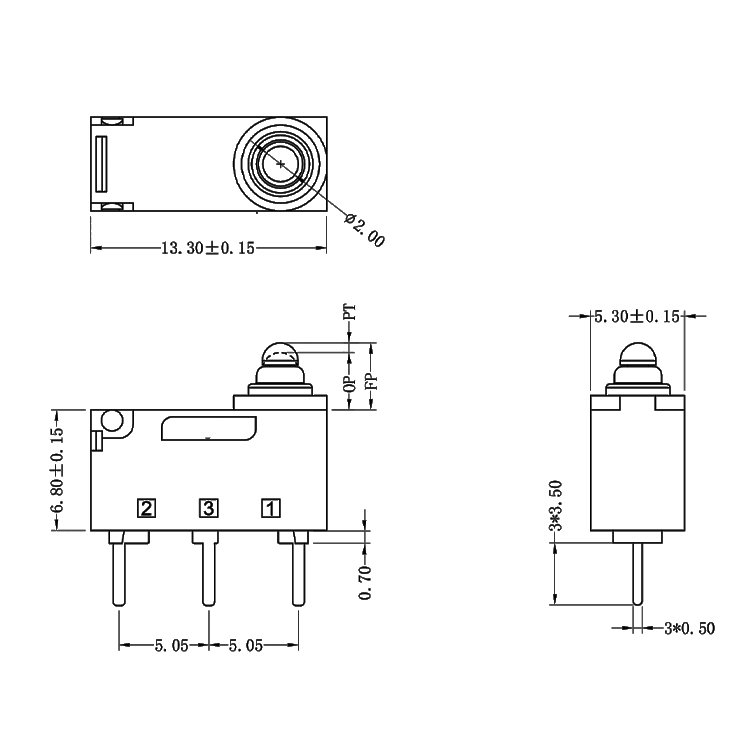 Wholesale Customized Momentary Waterproof Micro Switch H3-D Waterproof Series Sealed Micro Tact switch Push Button