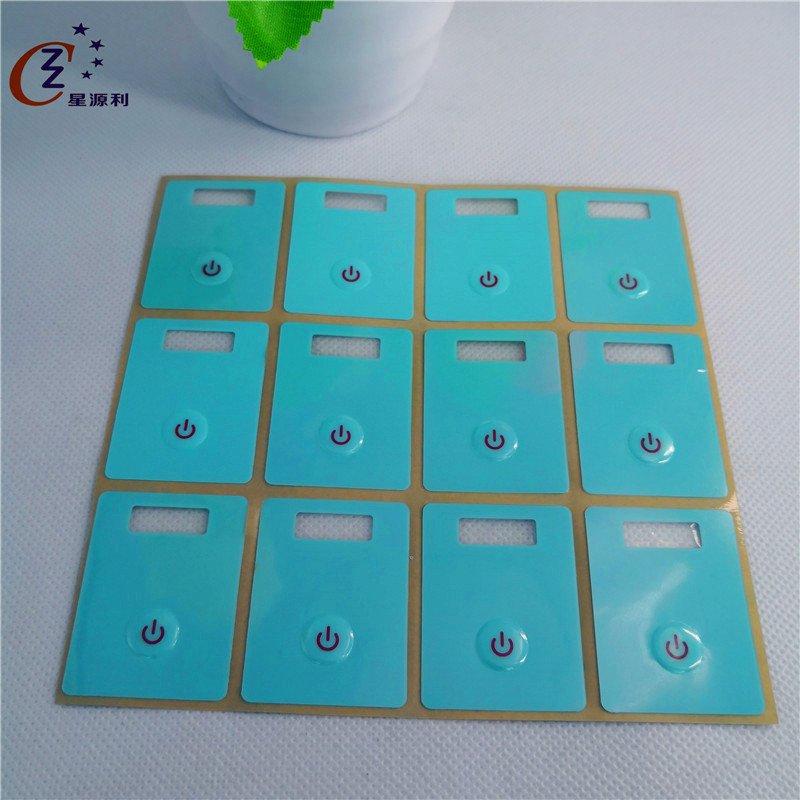 Custom embossed panel sticker/ graphic overlay/ labels with 3M adhesive