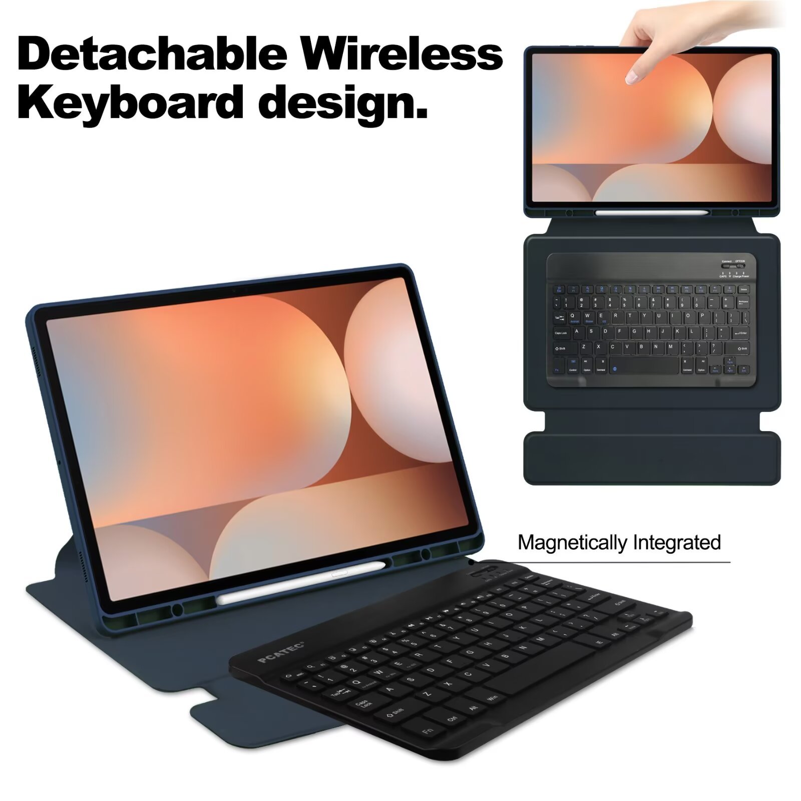 360 rotating New Keyboard Case for Samsung Galaxy Tab S10 Ultra SM-X920 14.6 inch 2024 Clear Back Shockproof tablet Cover