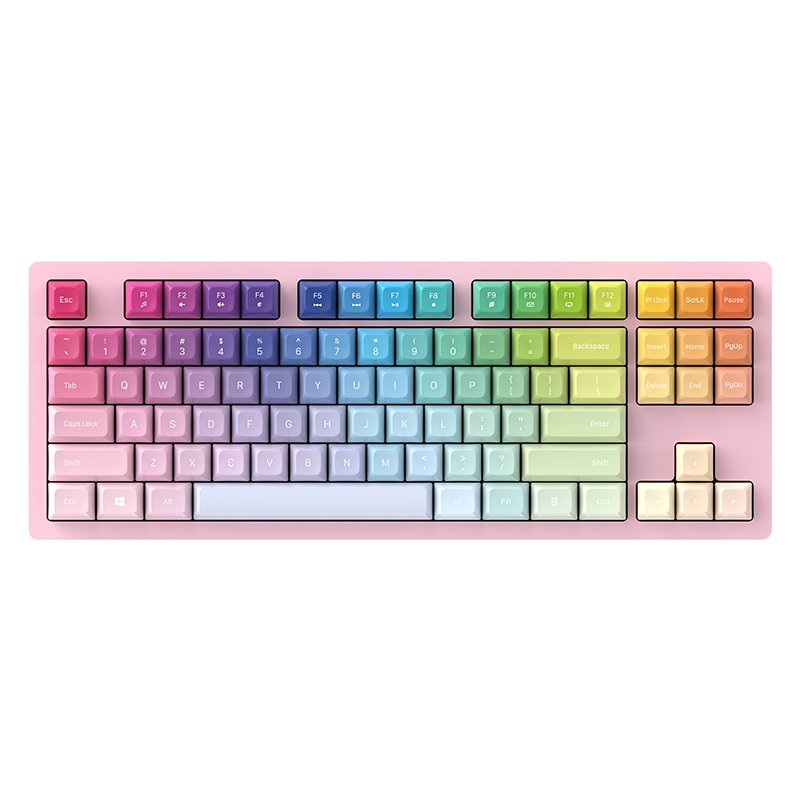 GMK87 75% Mechanical Keyboard 87 Keys Custom Gateron Switch Creamy Switch RGB Backlit PBT Keycaps Purple Pink Gaming Keyboard