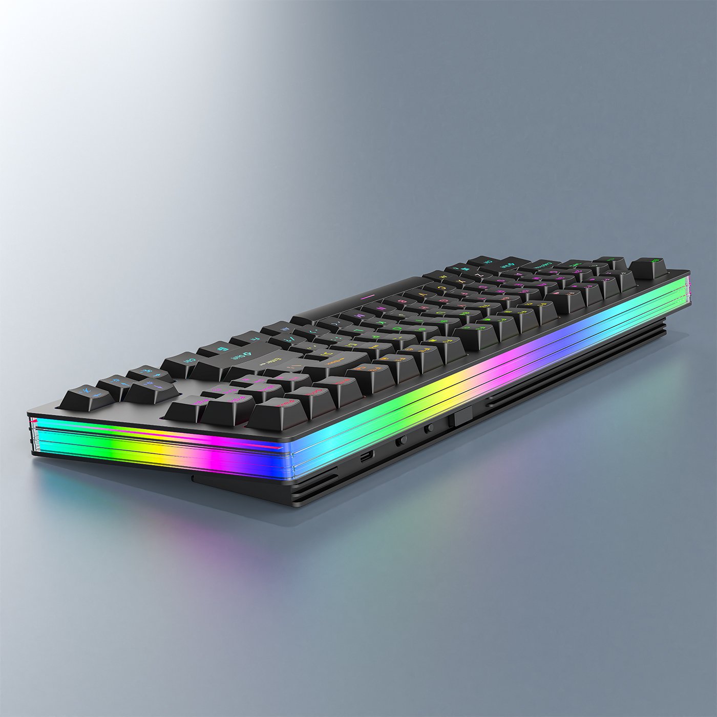 GMK87 75% Mechanical Keyboard 87 Keys Custom Gateron Switch Creamy Switch RGB Backlit PBT Keycaps Purple Pink Gaming Keyboard