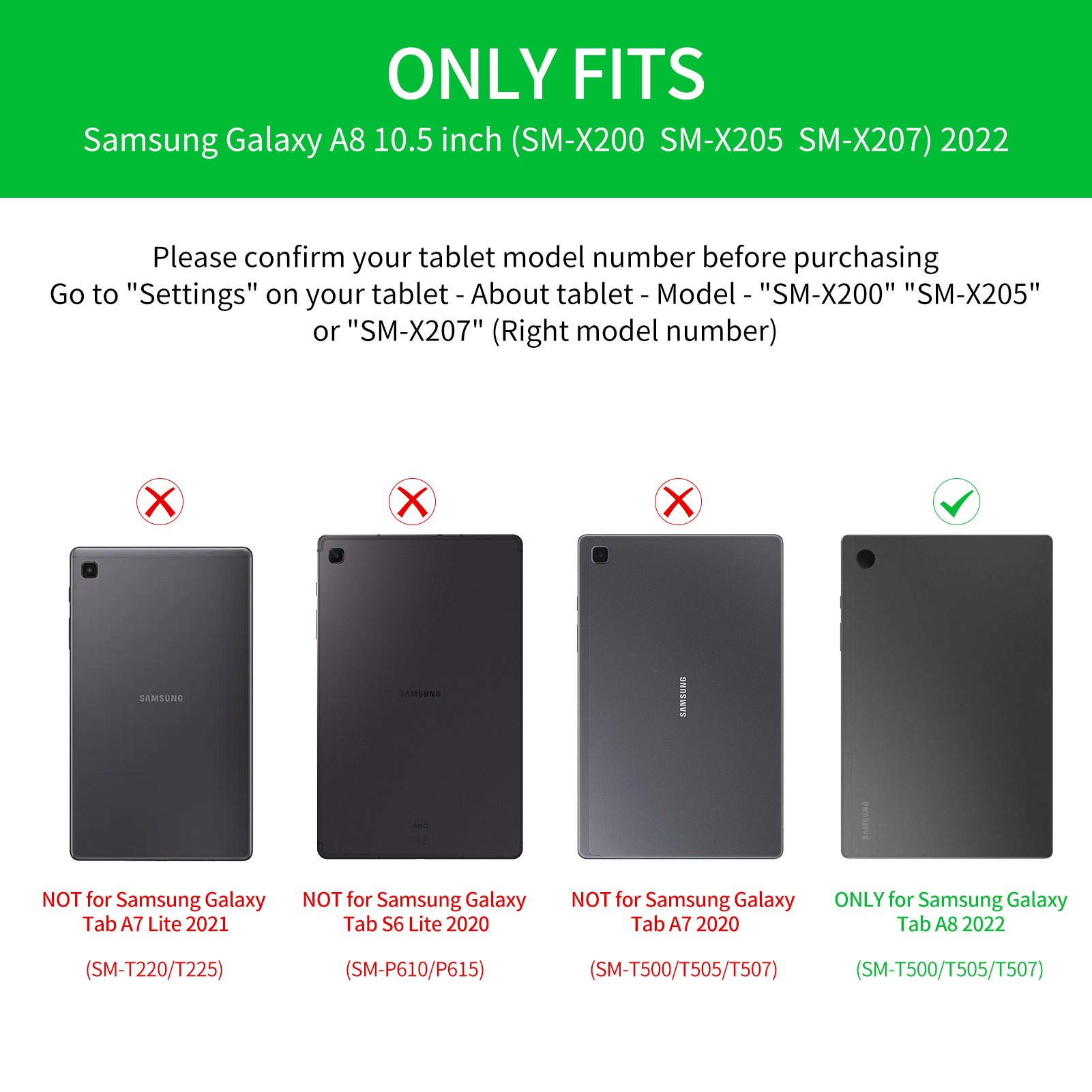 Keyboard Case For Samsung Galaxy Tab A8 10.5 Inch 2024 Model (sm-x200/x205/x207)