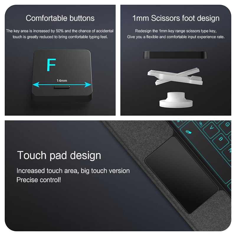 Smart Keyboard Cover for Samsung Galaxy Tab S8+ 12.4 Inches Smart Touchpad Multi Angle Adjustment Tablet Covers Cases