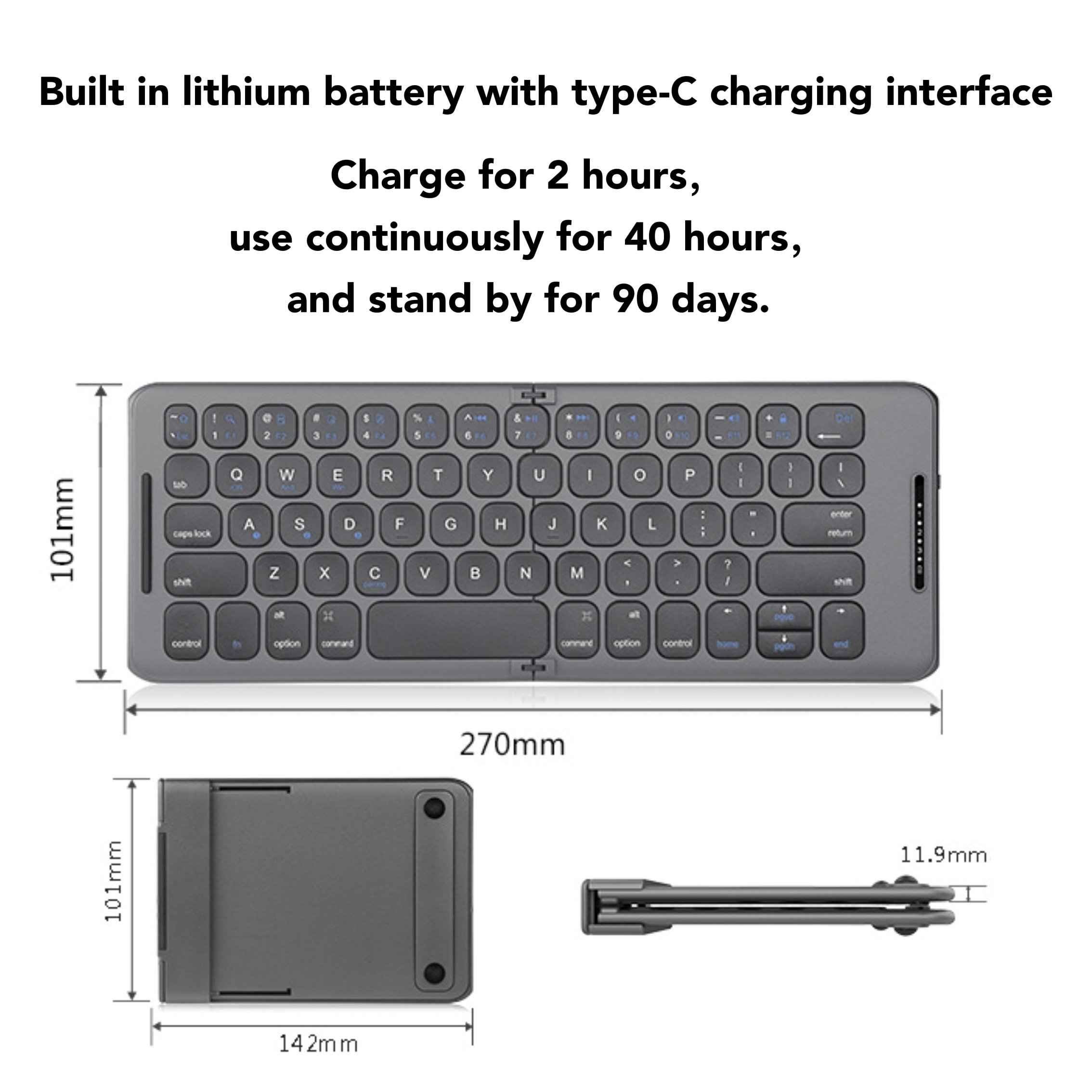 2022 For Tablet Pc Mobile Phone Using Portable Blue Tooth Touch Pad Wireless Keyboard Foldable Keyboard