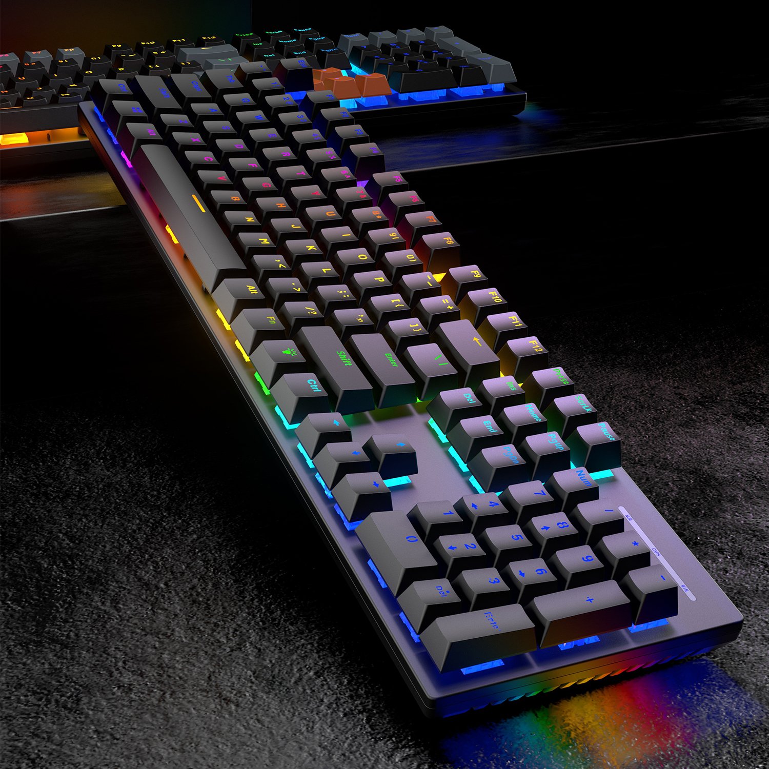 SAMA Popular Gaming Keyboard 104 Keys Plastic LED Backlit PC Multimedia Keys USB Wired Mechanical Keyboard