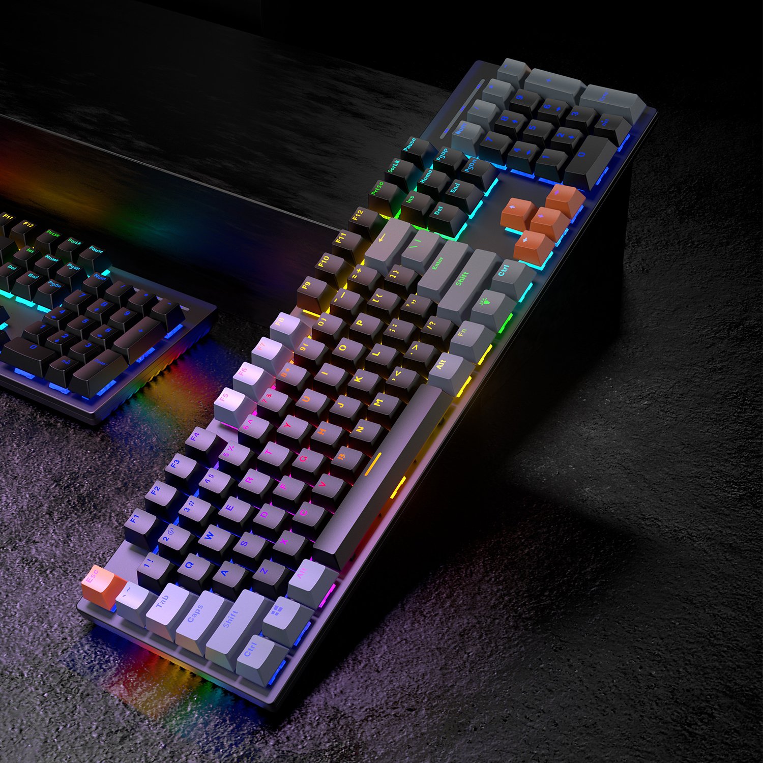 SAMA Popular Gaming Keyboard 104 Keys Plastic LED Backlit PC Multimedia Keys USB Wired Mechanical Keyboard