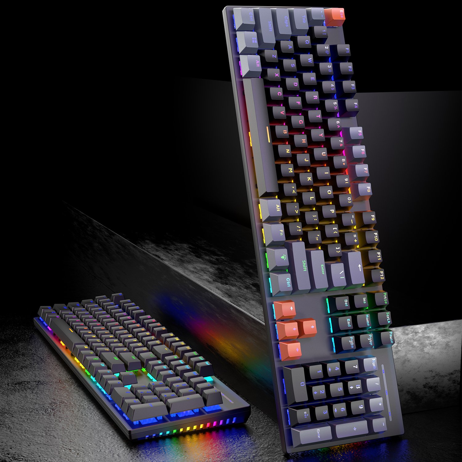 SAMA Popular Gaming Keyboard 104 Keys Plastic LED Backlit PC Multimedia Keys USB Wired Mechanical Keyboard