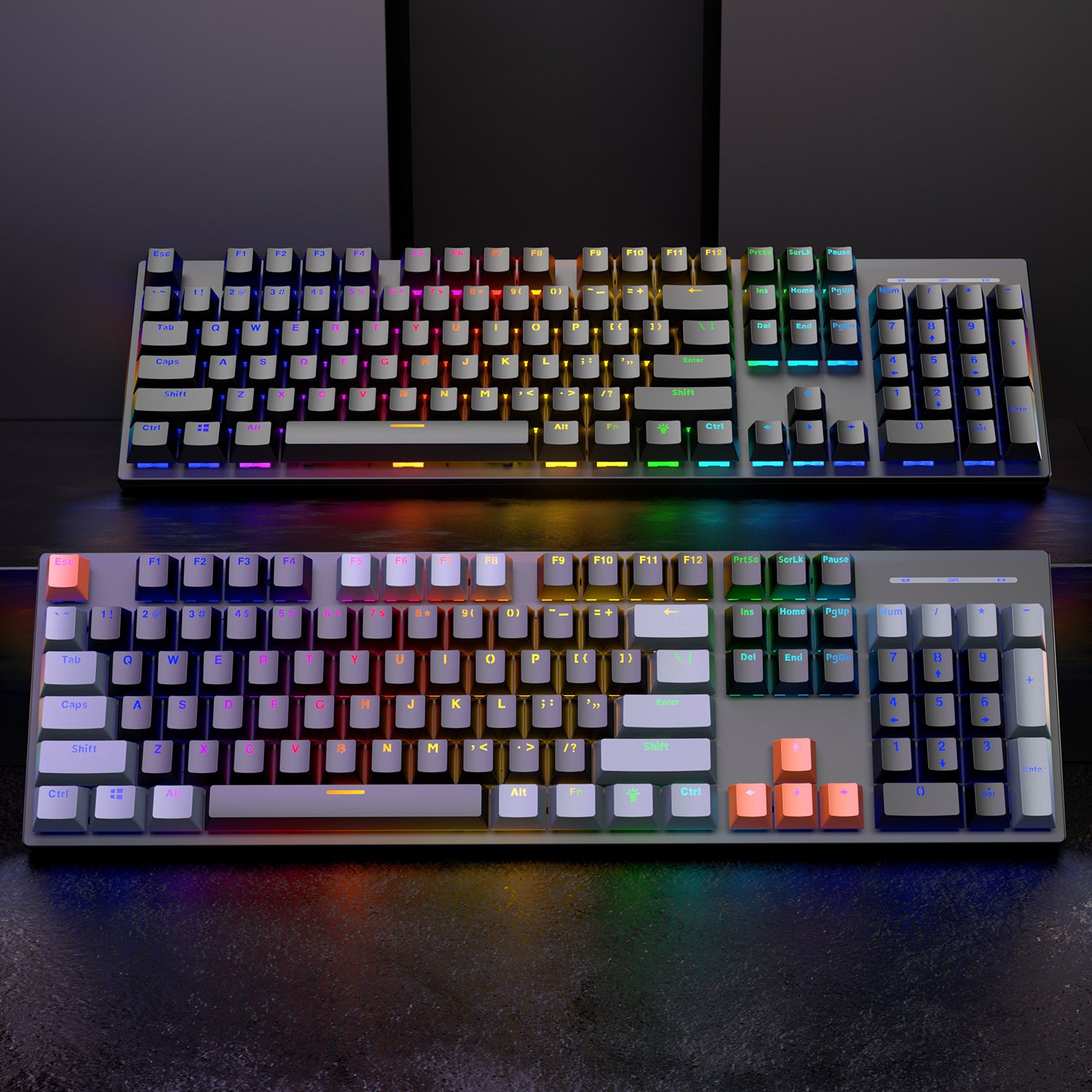 SAMA Popular Gaming Keyboard 104 Keys Plastic LED Backlit PC Multimedia Keys USB Wired Mechanical Keyboard