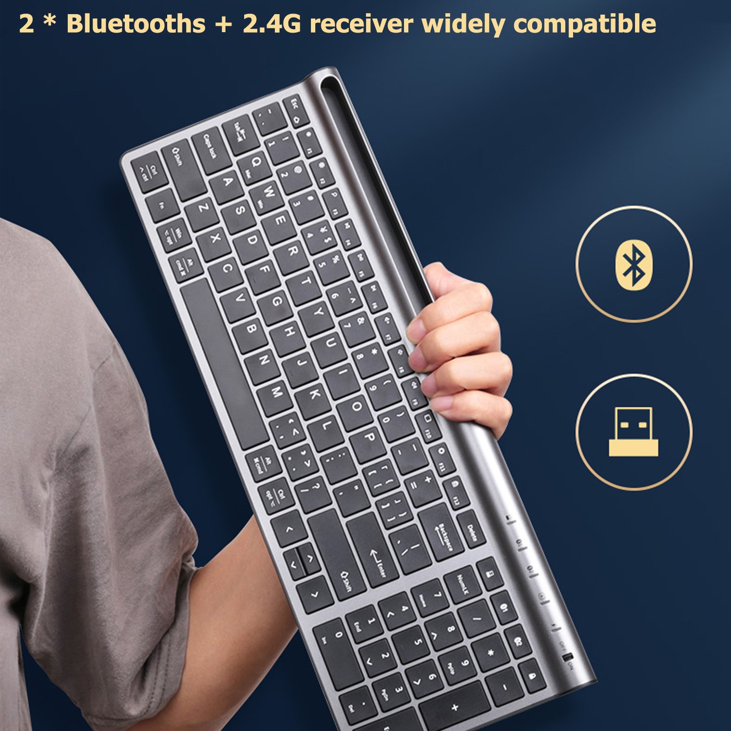 Guangdong Custom Office 2.4G Plug And Play Silent Multi Device Keyboard and Mouse Wireless Combo For Computer Tablet Phone