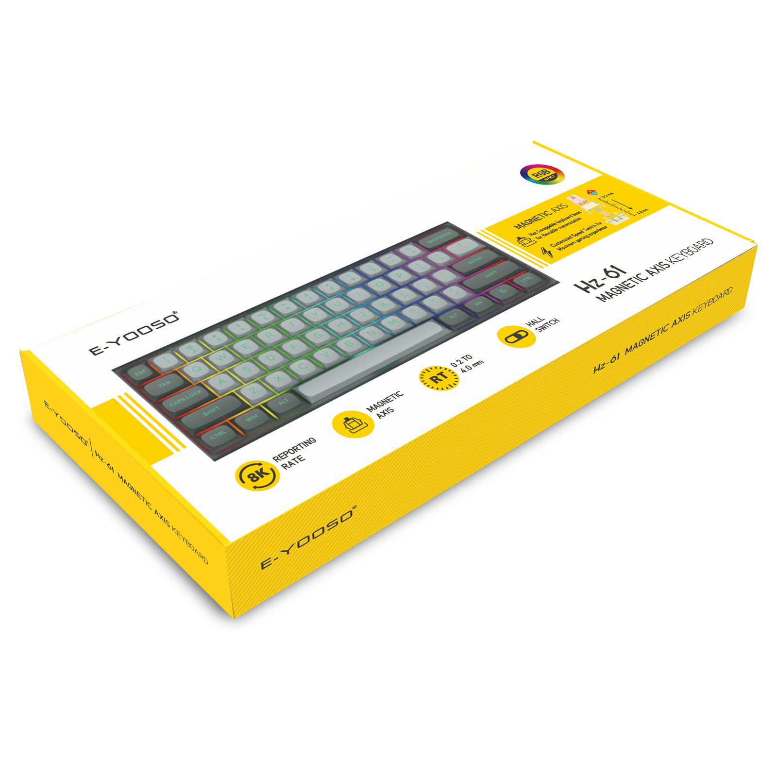 Factory direct sale 60% Key RGB Wired USB Keyboard Linear adjustable Magnetic Axis Switch EYOOSO Gaming Mechanical Keyboard