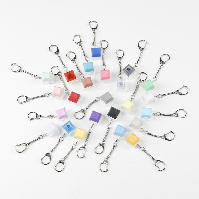 Promotional gift keychain square color XDA key cap keychain mechanical keyboard shaft tester fingertip decompression keychain
