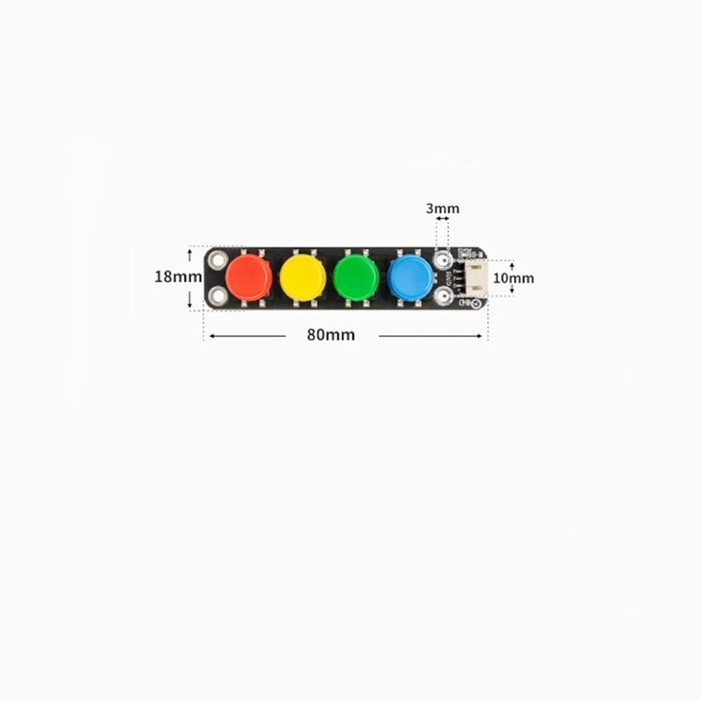 Four Independent Keyboard Module With 4 Keys Touch Switch IO External Expansion Button Arduino Programming PH2.0 Interface