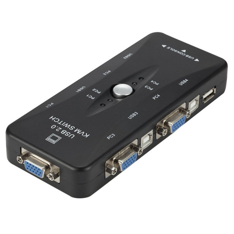 Hot Sale 2 4 Port VGA USB KVM Switch Splitter Auto Controller Keyboard Mouse Printer Up to 1920*1440