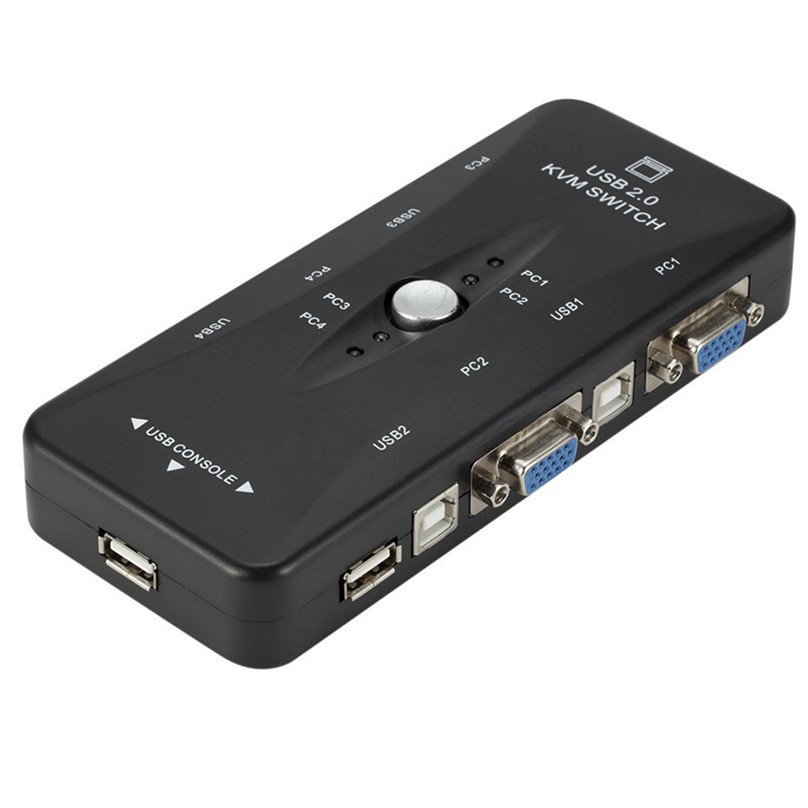 Hot Sale 2 4 Port VGA USB KVM Switch Splitter Auto Controller Keyboard Mouse Printer Up to 1920*1440