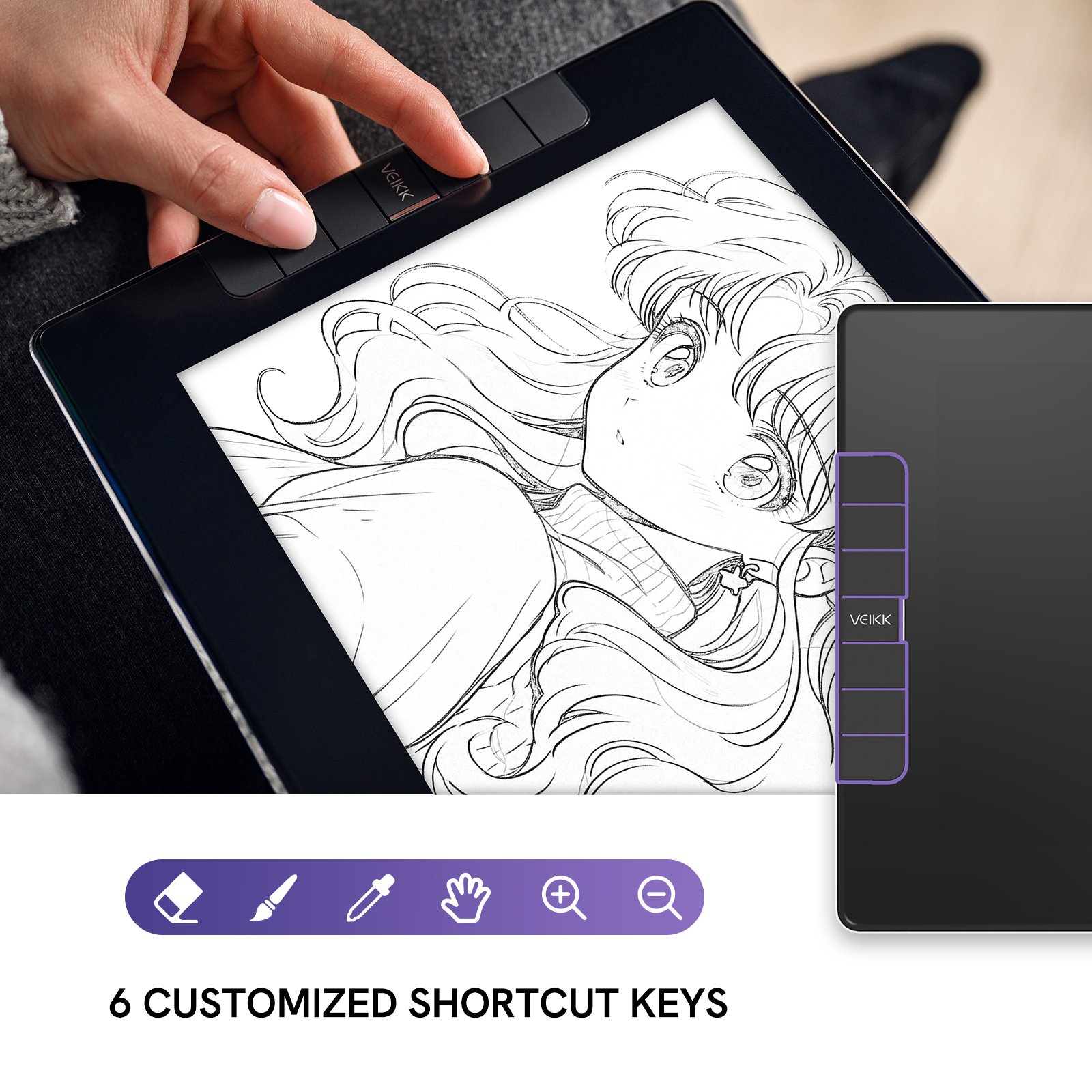 VEIKK VK1200v2 11.6 inch Pen tablets writing tablet drawing boards with keyboard with 1920 x 1080 LCD screen