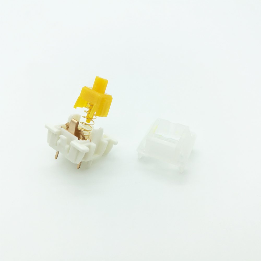 Tecsee Factory Uhmwpe Top Nylon Bottom Housing Uhmwpe Tactile Stem Doule Gold Spring 63.5g Mechanical Keyboard Ice Milk Switches