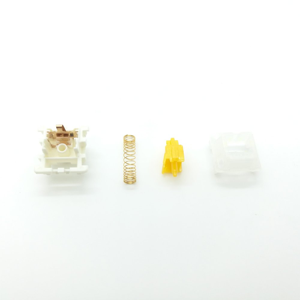 Tecsee Factory Uhmwpe Top Nylon Bottom Housing Uhmwpe Tactile Stem Doule Gold Spring 63.5g Mechanical Keyboard Ice Milk Switches