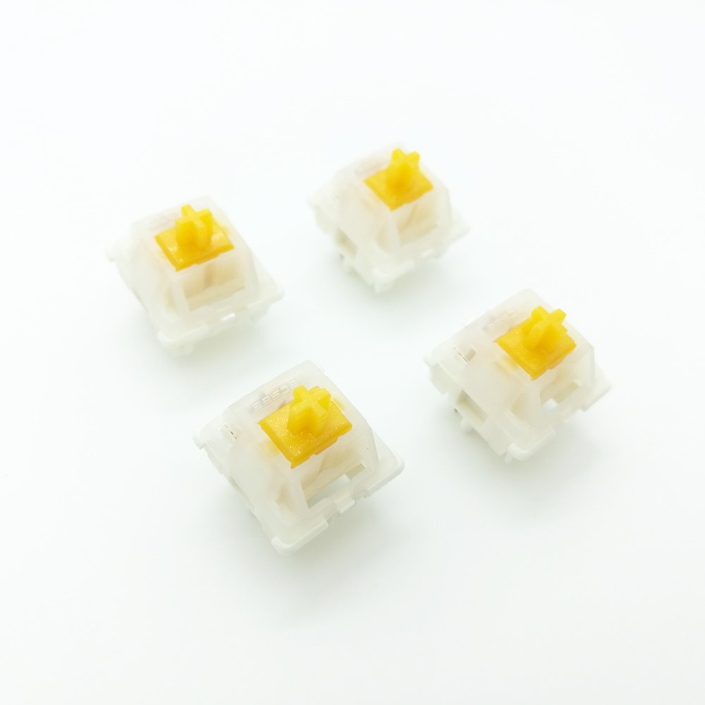 Tecsee Factory Uhmwpe Top Nylon Bottom Housing Uhmwpe Tactile Stem Doule Gold Spring 63.5g Mechanical Keyboard Ice Milk Switches