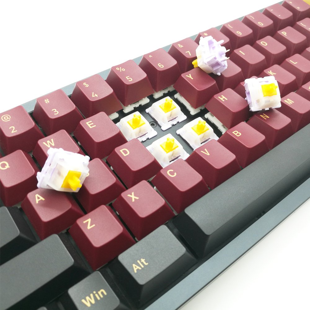 Tecsee Factory Uhmwpe Top Nylon Bottom Housing Uhmwpe Tactile Stem Doule Gold Spring 63.5g Mechanical Keyboard Ice Milk Switches