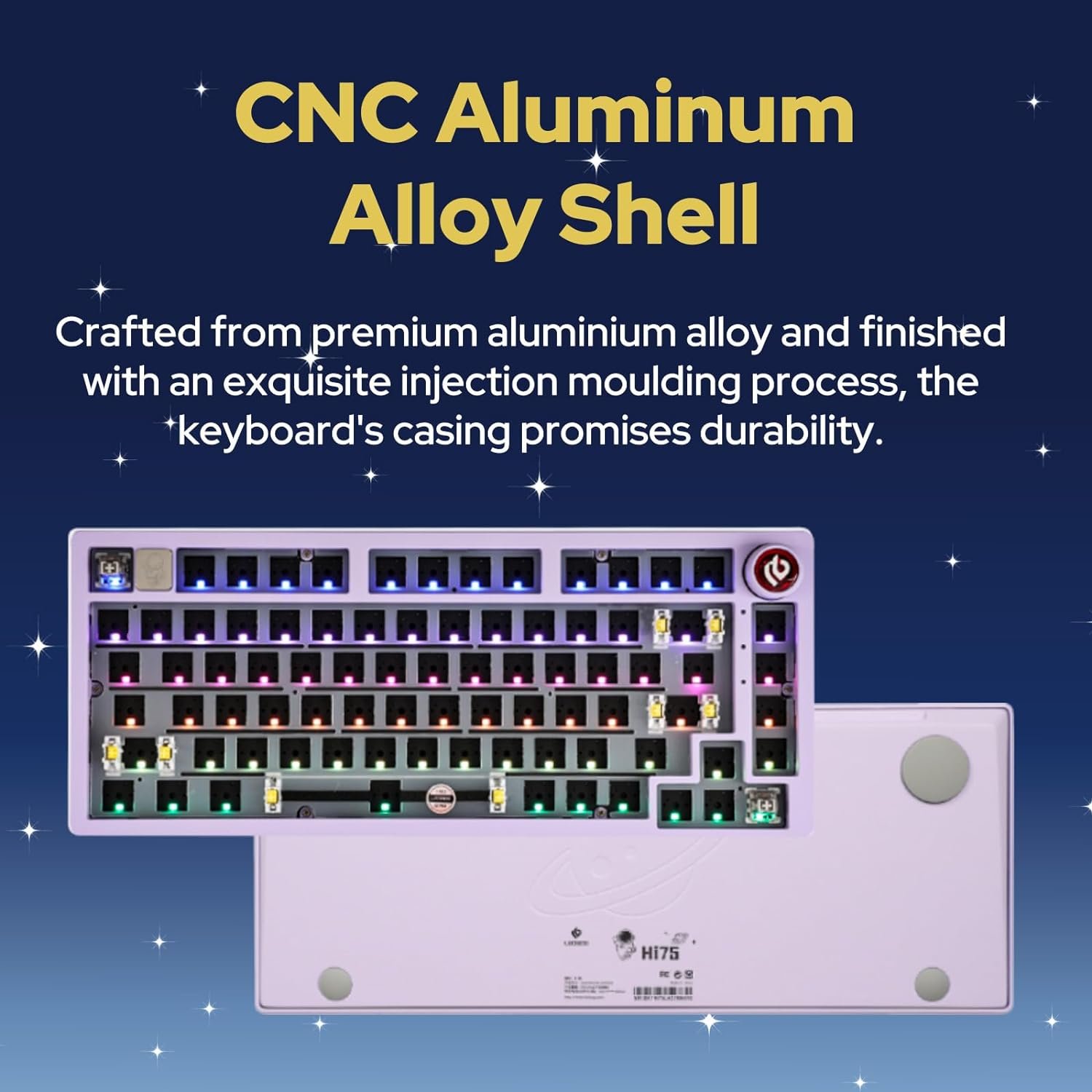 DIY Aluminum Alloy Wired Mechanical Keyboard Kit Gasket-Mounted Gaming Keyboard Kit Hot Swappable Mode-Switching Knob