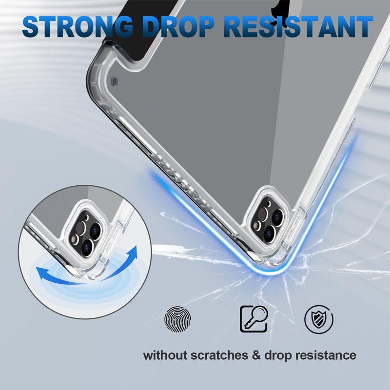 New tablet case transparent shockproof back case tri-fold with pen slot for ipad 10gen 10.9 inch case & tablet cover